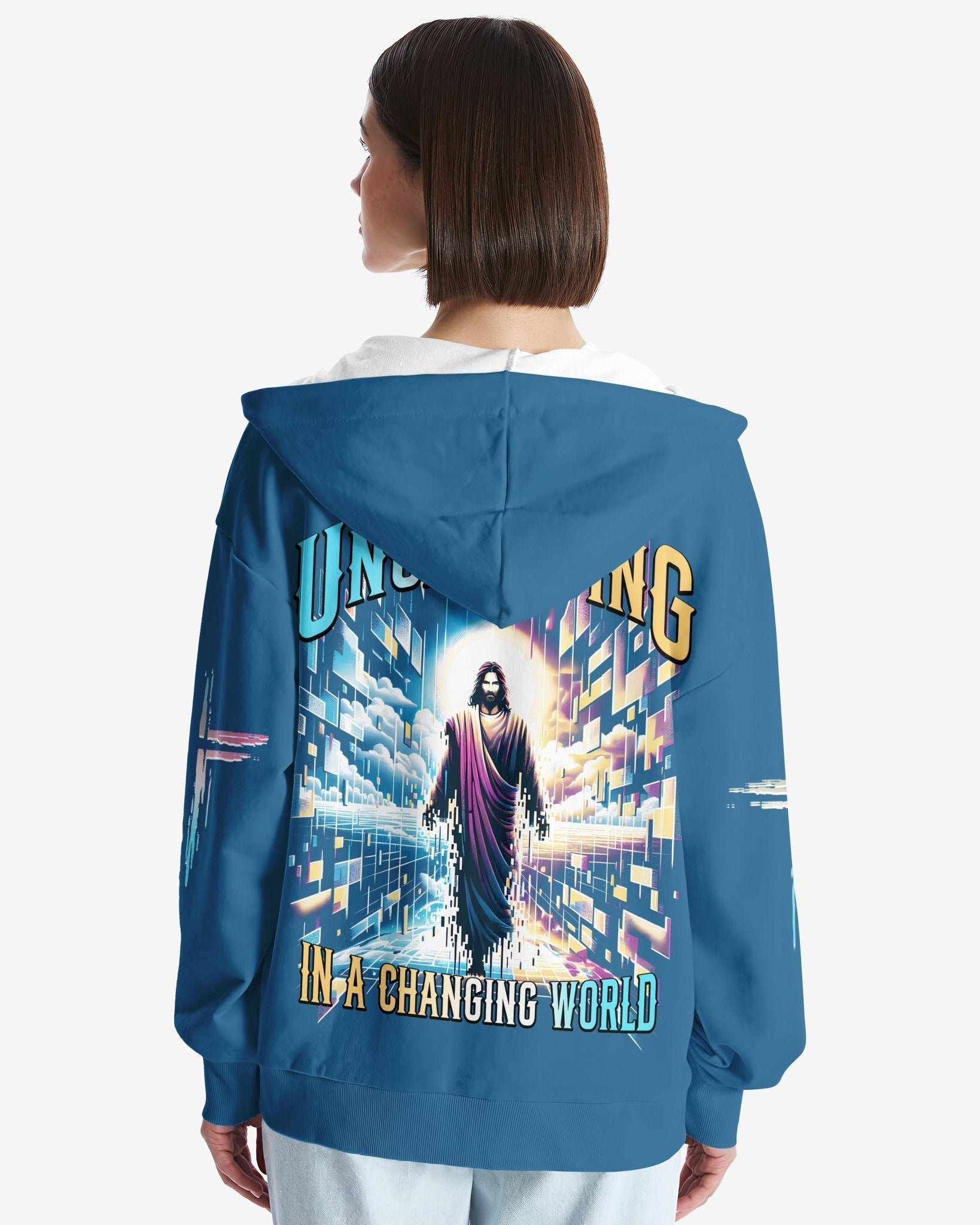 Unchanging In A Changing World All Over Print Zip Hoodie
