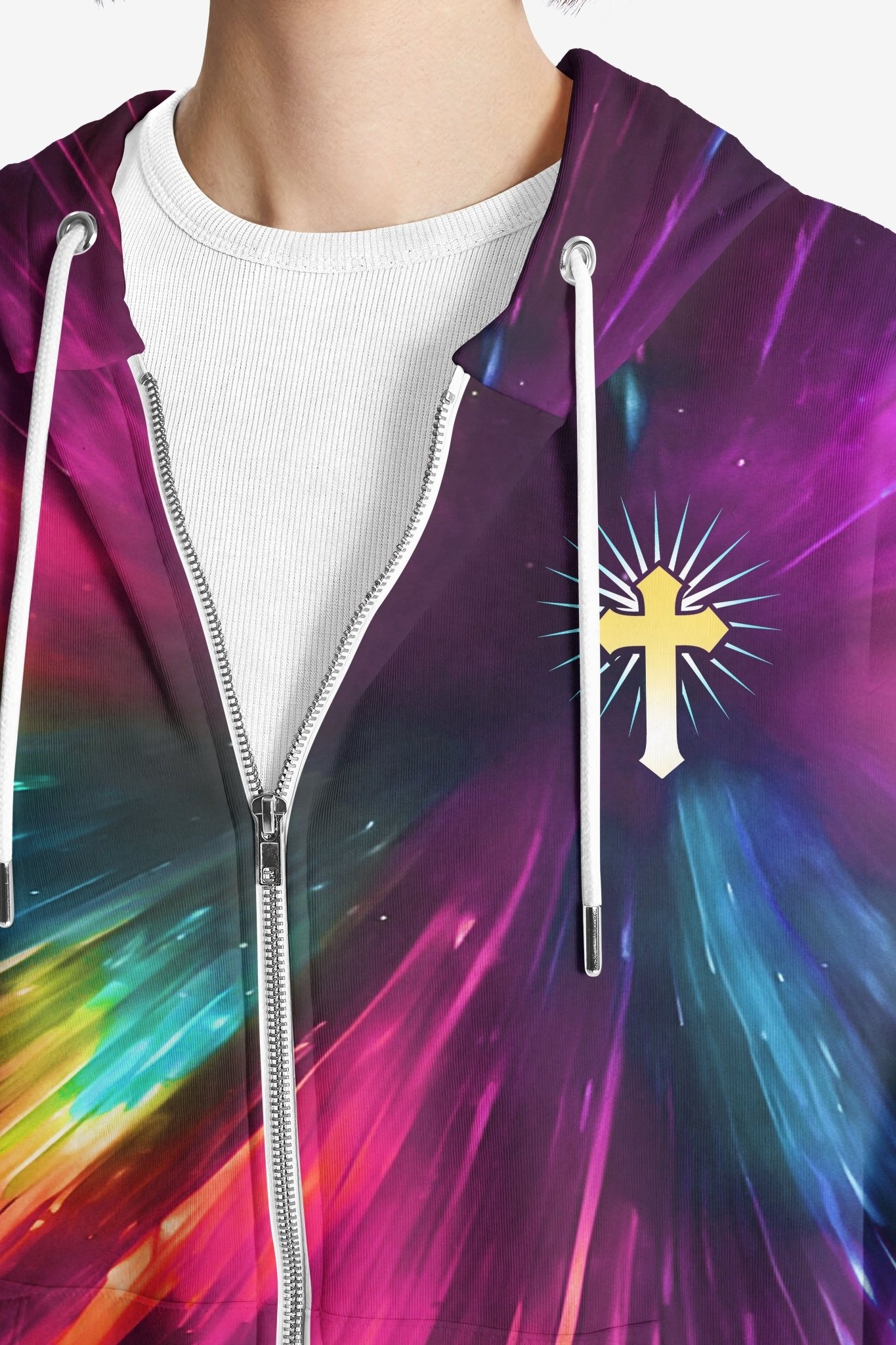 For God So Loved The World All Over Print Zip Hoodie