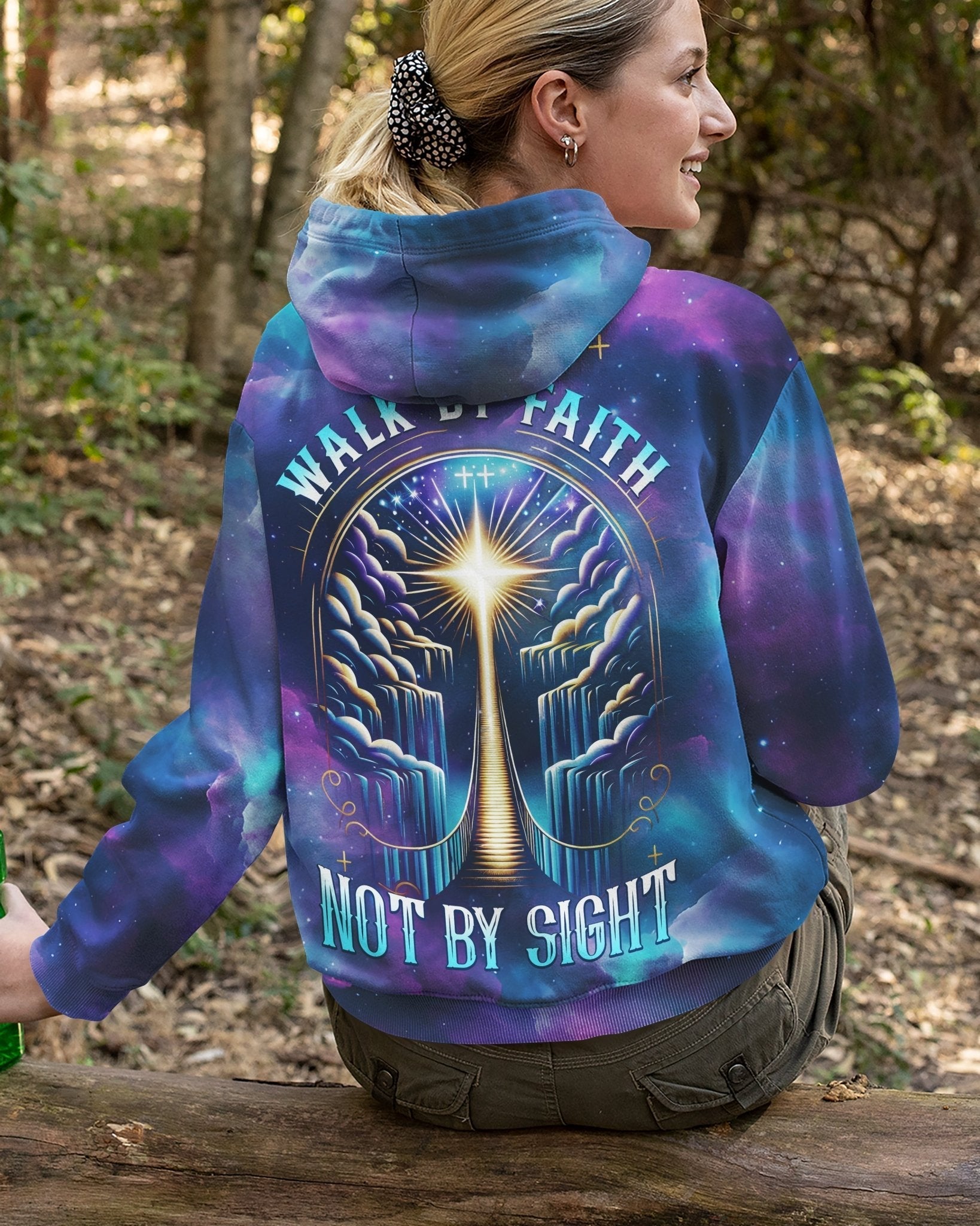 For We Walk By Faith Not By Sight All Over Print Zip Hoodie