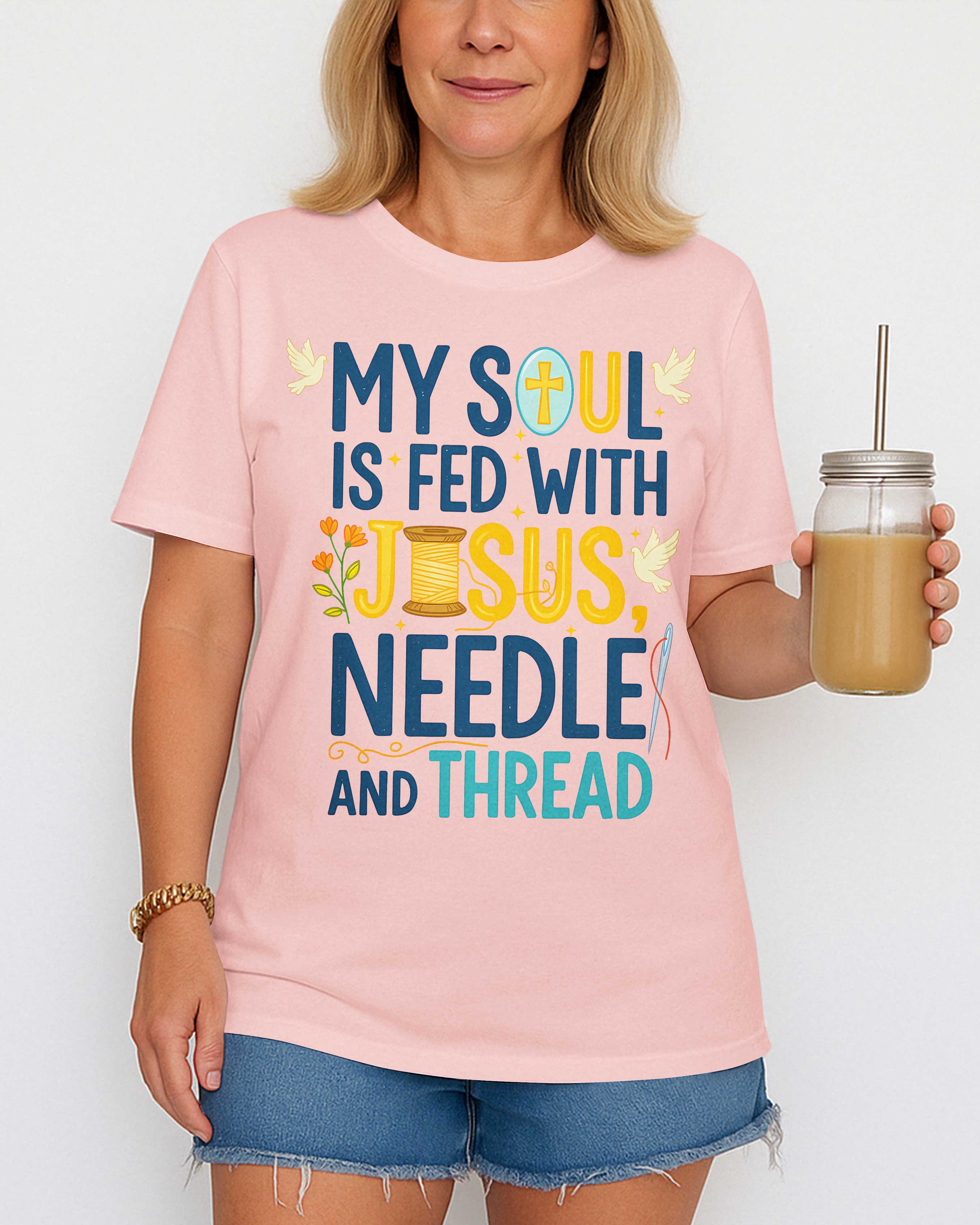 My Soul Is Fed With Jesus Needle T-Shirt