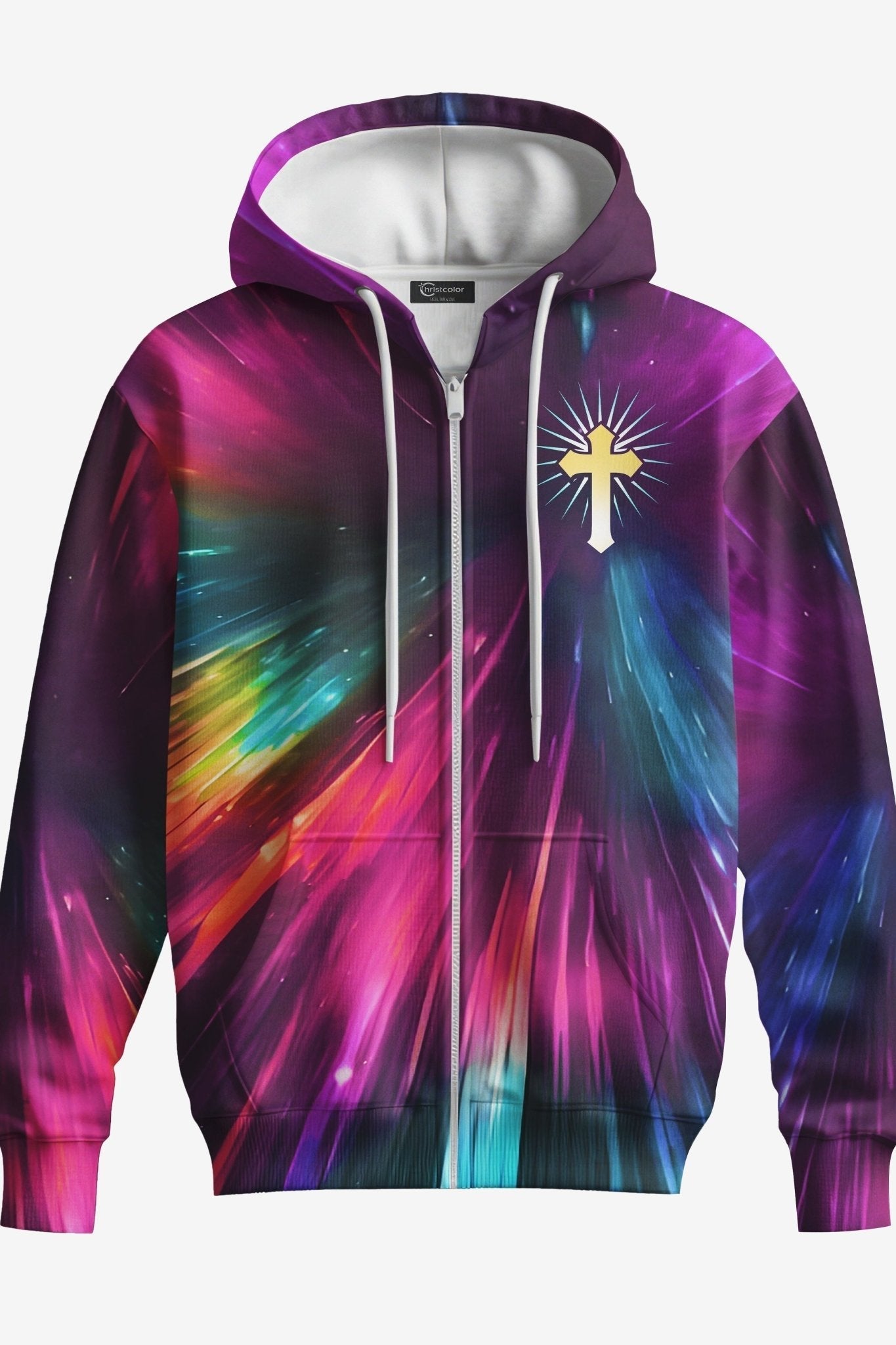 For God So Loved The World All Over Print Zip Hoodie