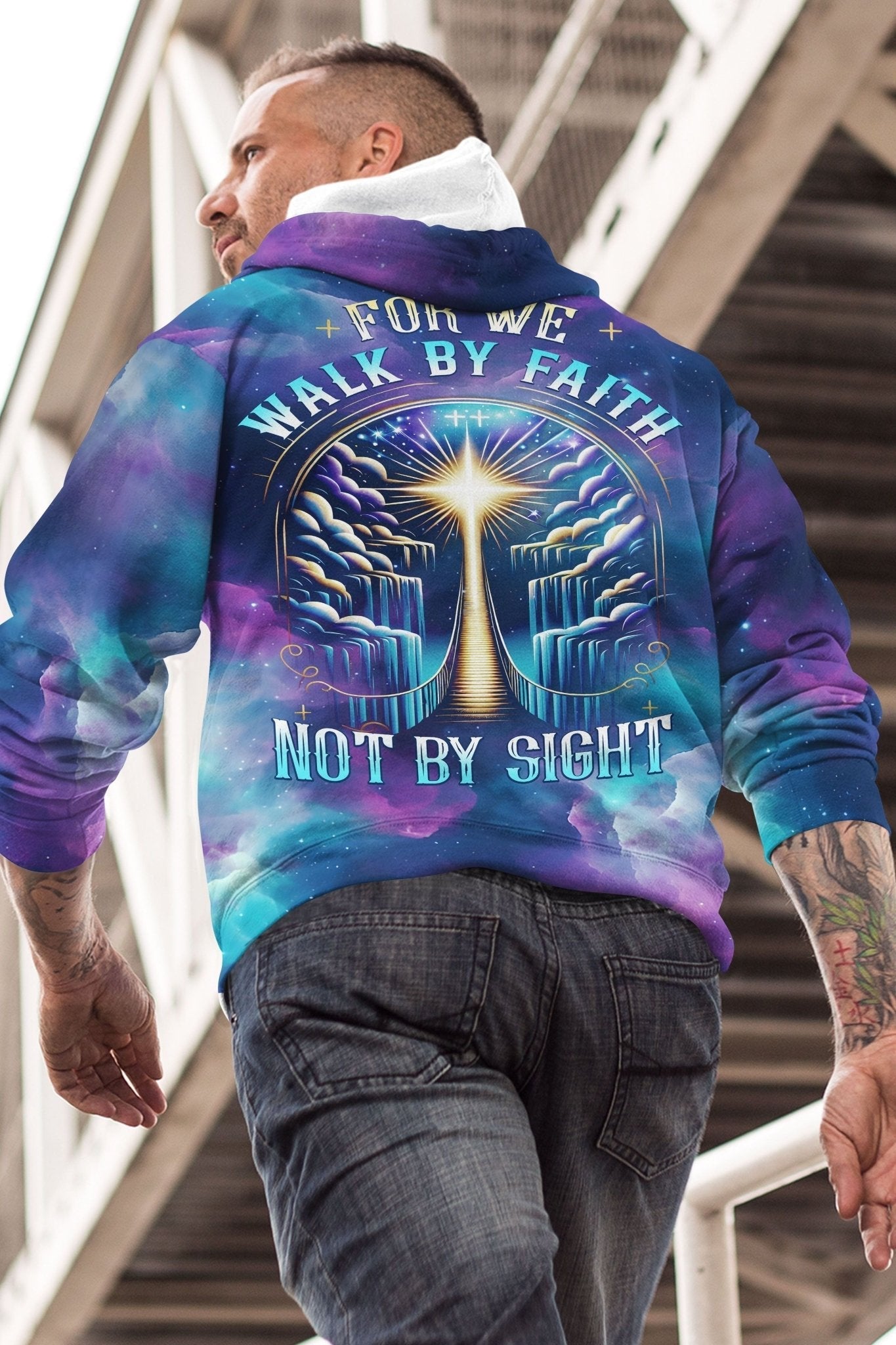 For We Walk By Faith Not By Sight All Over Print Hoodie