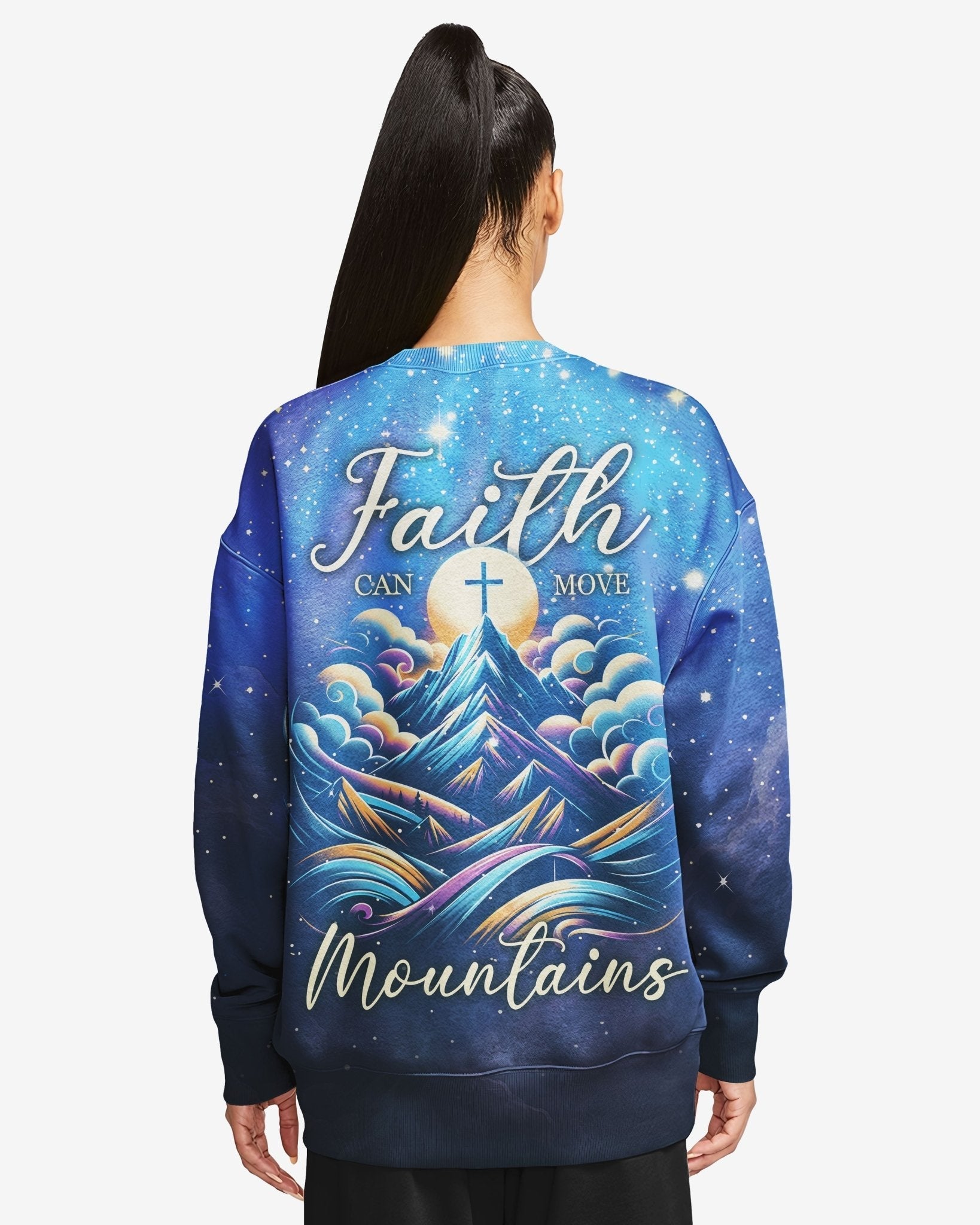 Faith Can Move Mountains All Over Print Sweater