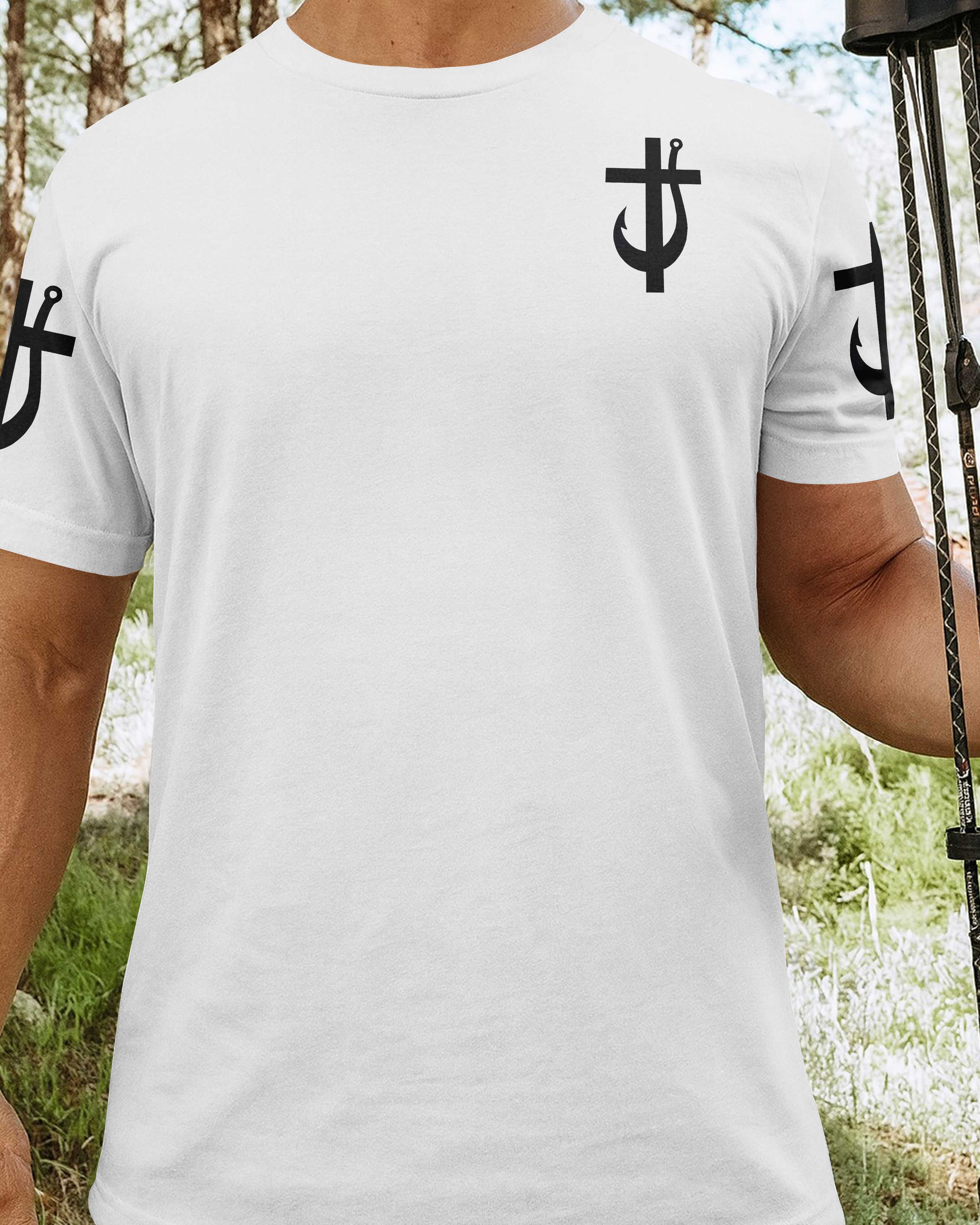 Jesus Made Me A Fisherman I Catch He Cleans All Over Print T-Shirt