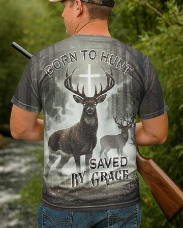 Born To Hunt Saved By Grace All Over Print T-Shirt
