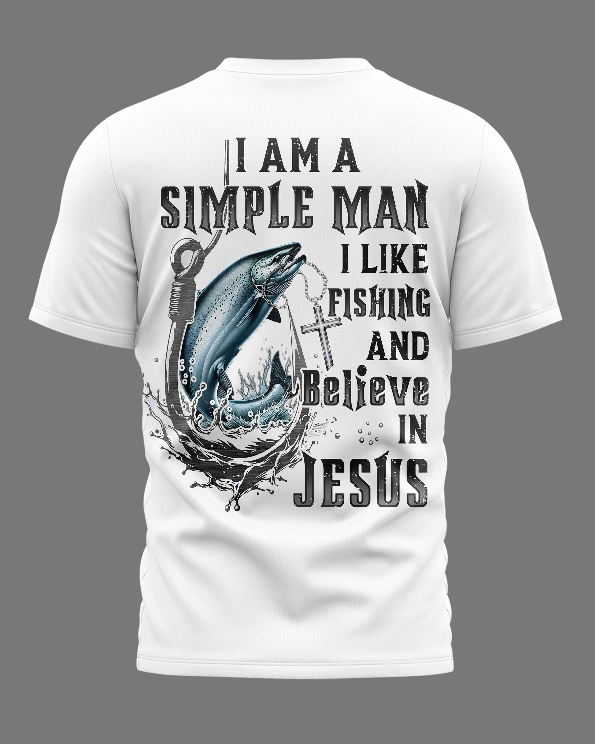I Like Fishing And Believe In Jesus All Over Print T-Shirt