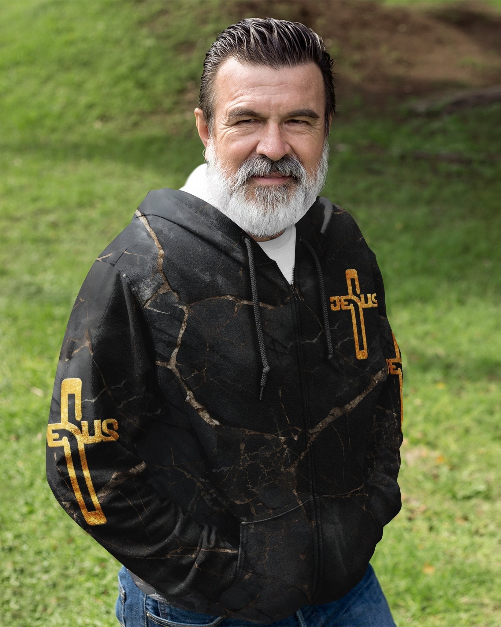 Death Could Not Hold Him All Over Print Zip Hoodie