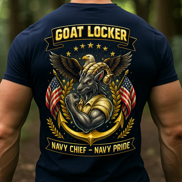 GOAT LOCKER NAVY CHIEF NAVY PRIDE SHIRT - US NAVY VETERAN MILITARY