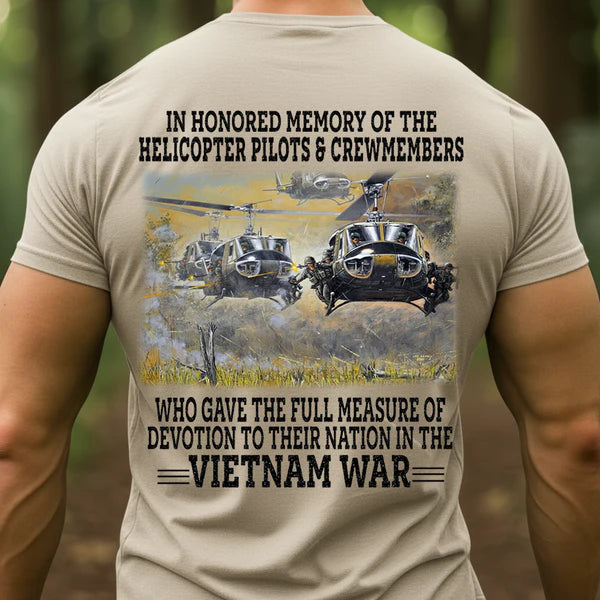 VIETNAM WAR HUEY HELICOPTER VETERAN MEMORIAL SHIRT, UH-1 DESIGN