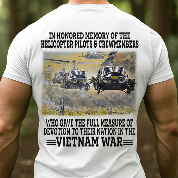 VIETNAM WAR HUEY HELICOPTER VETERAN MEMORIAL SHIRT, UH-1 DESIGN