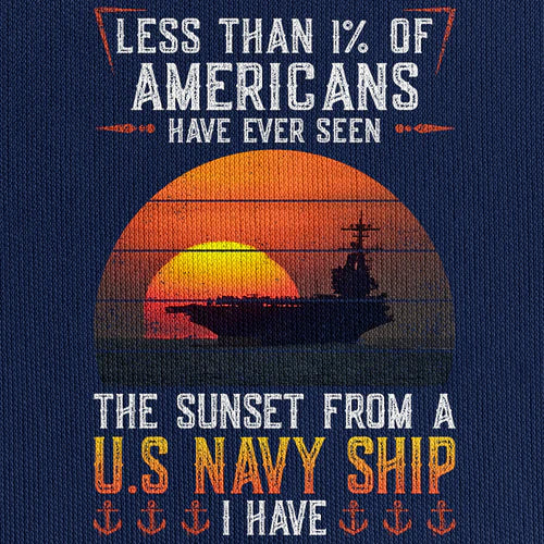 LESS THAN 1% NAVY SHIP QUARTER ZIP HOODIE