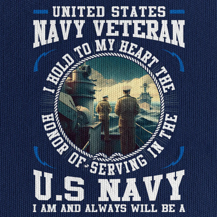 NAVY HONOR COURAGE COMMITMENT QUARTER ZIP HOODIE