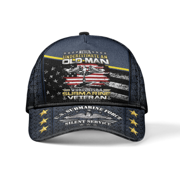 Never Underestimate An Old Man Navy Submarine Classic Cap