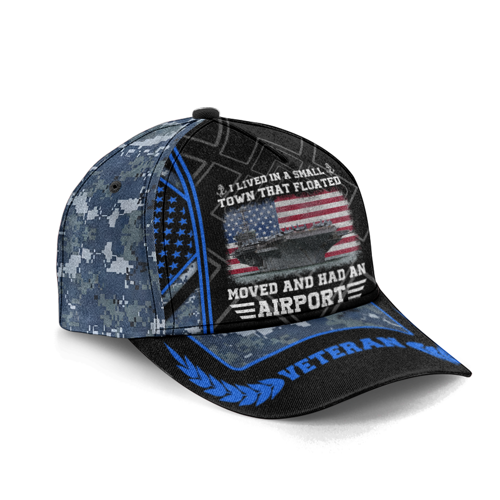 Navy I Live In A Small Town That Floated Classic Cap