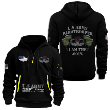 Airborne Paratrooper I Am .001% Quarter Zip Hoodie