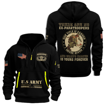 There Are No Ex-paratroopers Quarter Zip Hoodie