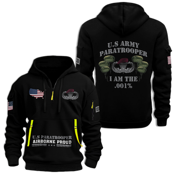 Paratrooper Airborne Proud Quarter Zip Hoodie