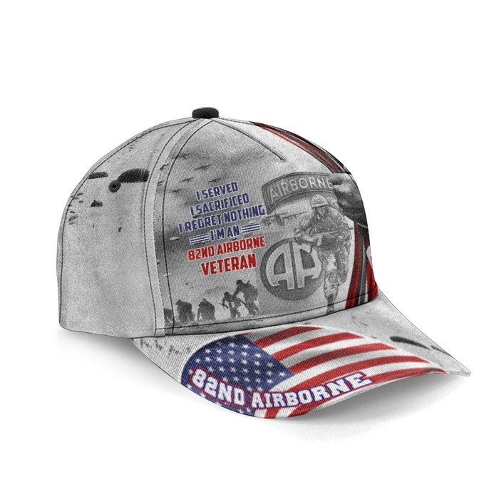 SERVED SACRIFICED REGRET NOTHING AIRBORNE CLASSIC CAP