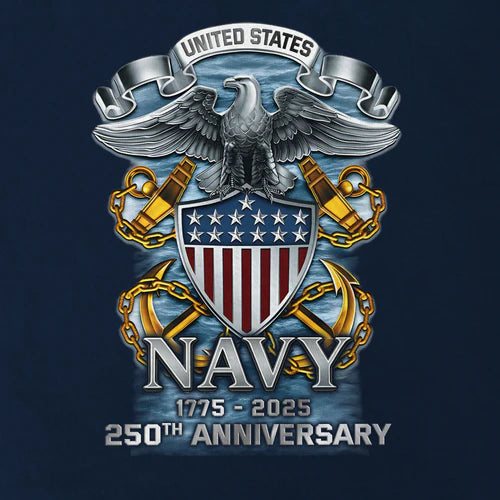 Navy 250th Anniversary Raglan Zip Polo Shirt