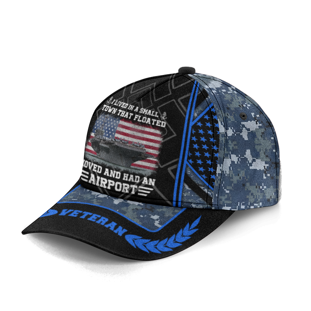 Navy I Live In A Small Town That Floated Classic Cap