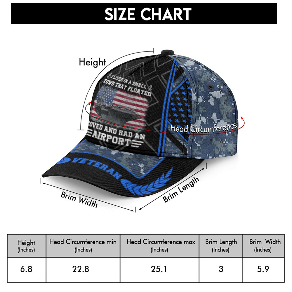 Navy I Live In A Small Town That Floated Classic Cap