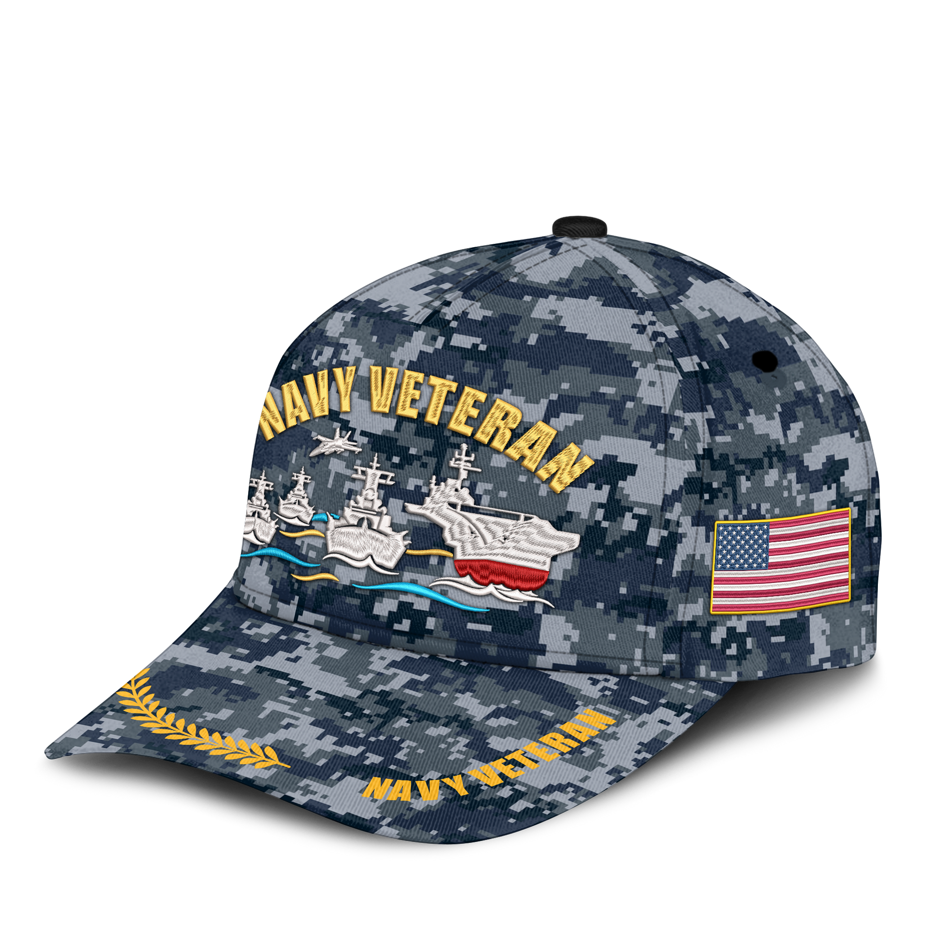Navy Veteran Embroidered & Printed Cap