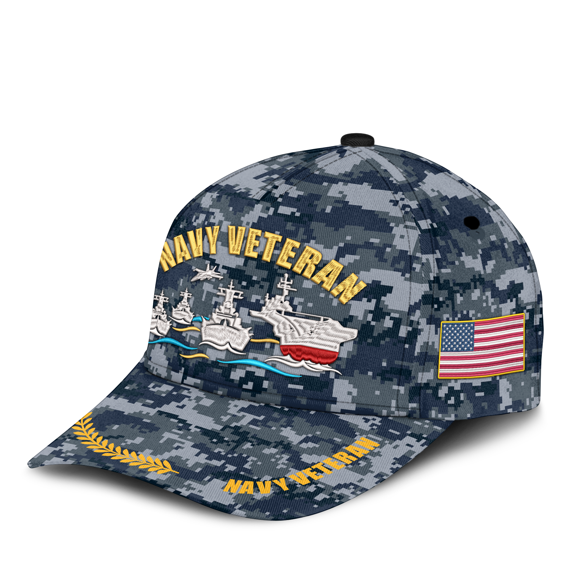 Navy Veteran Embroidered & Printed Cap