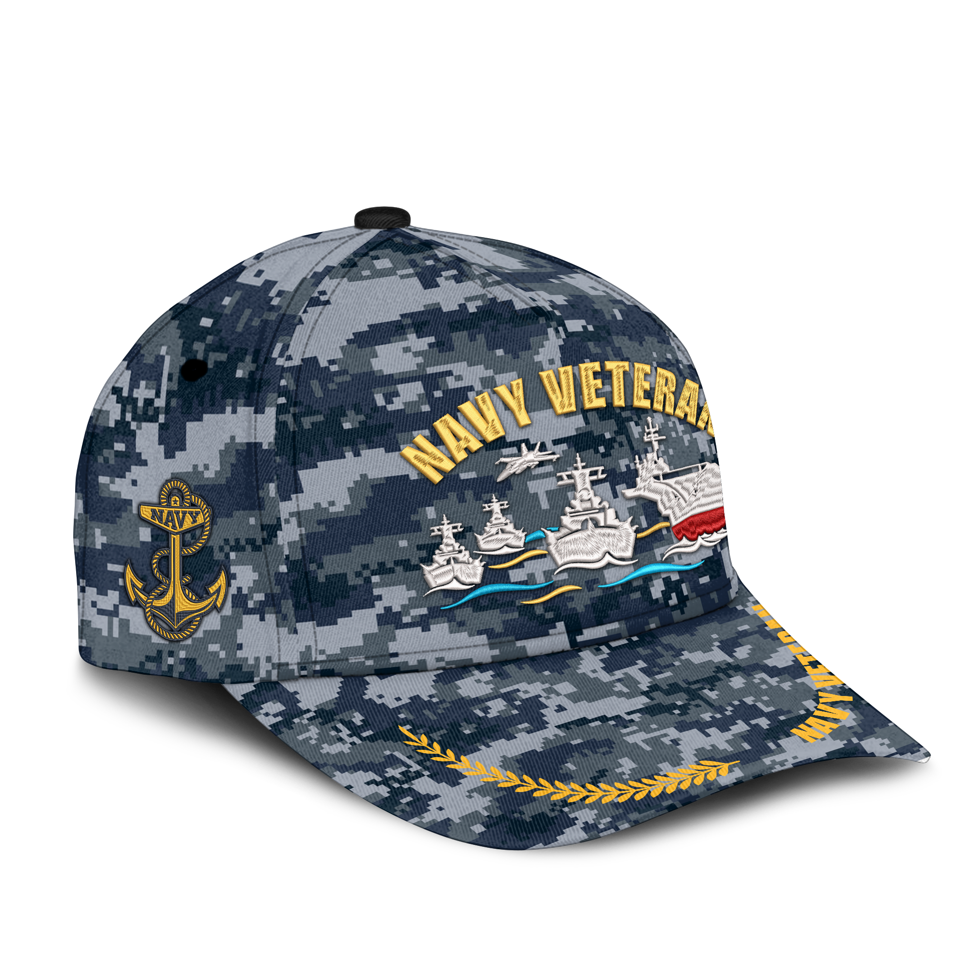 Navy Veteran Embroidered & Printed Cap