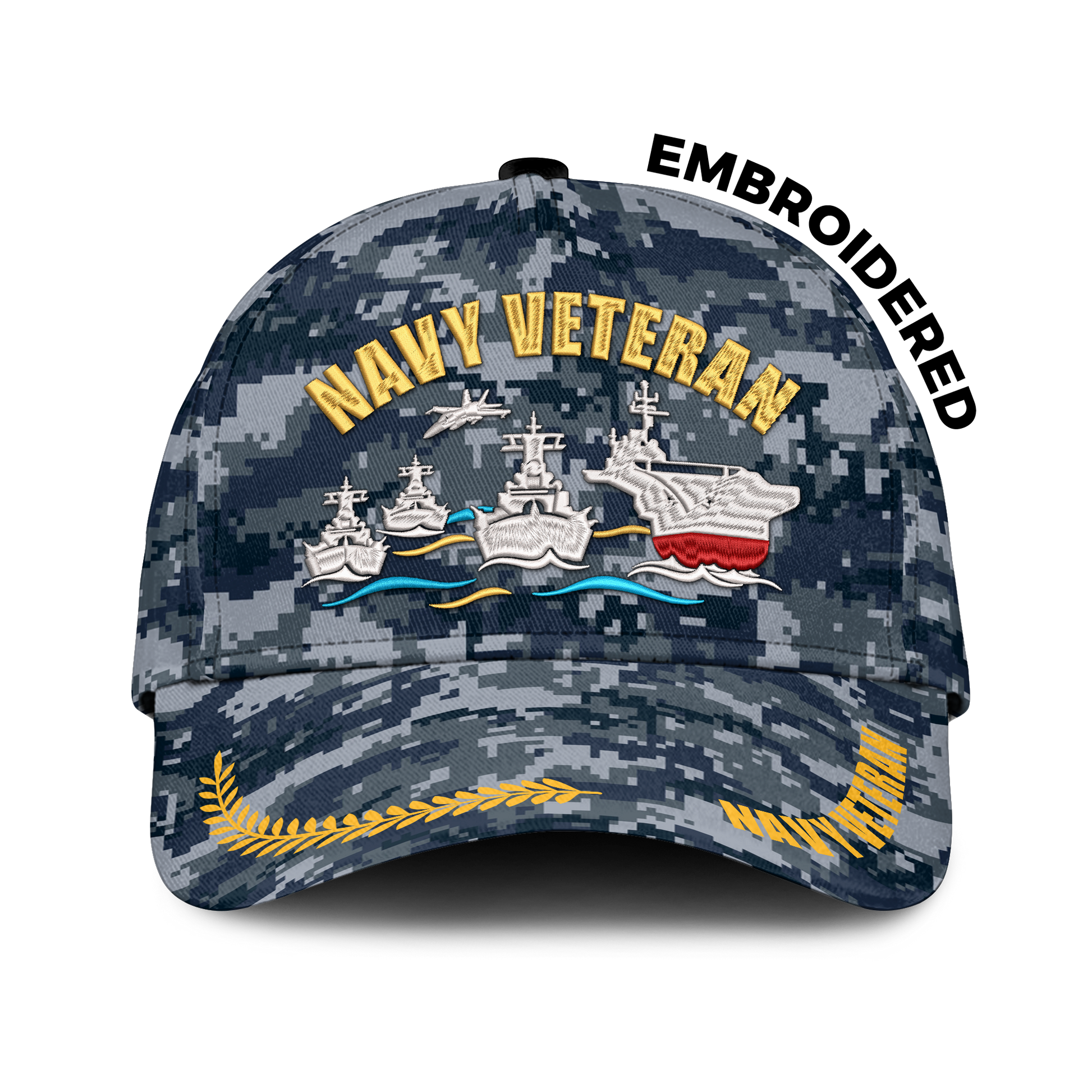 Navy Veteran Embroidered & Printed Cap