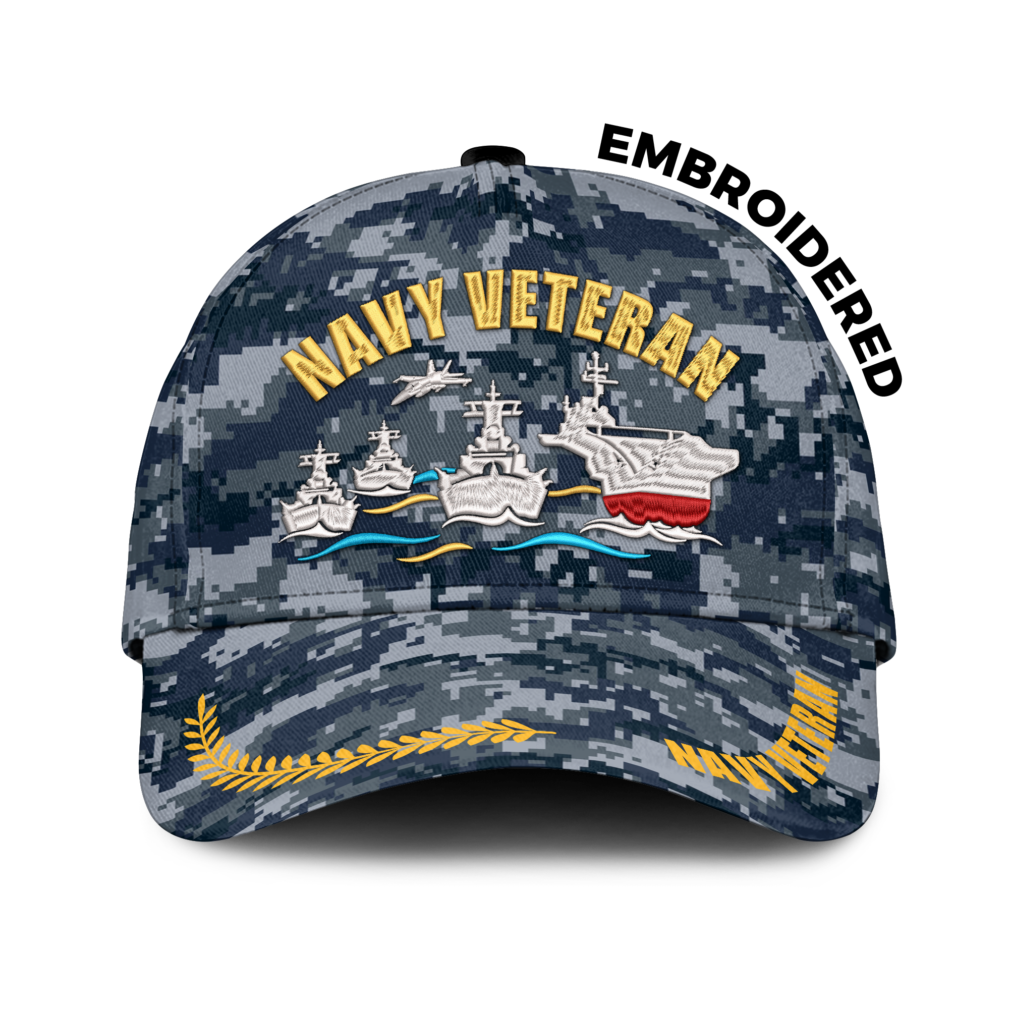 Navy Veteran Embroidered & Printed Cap