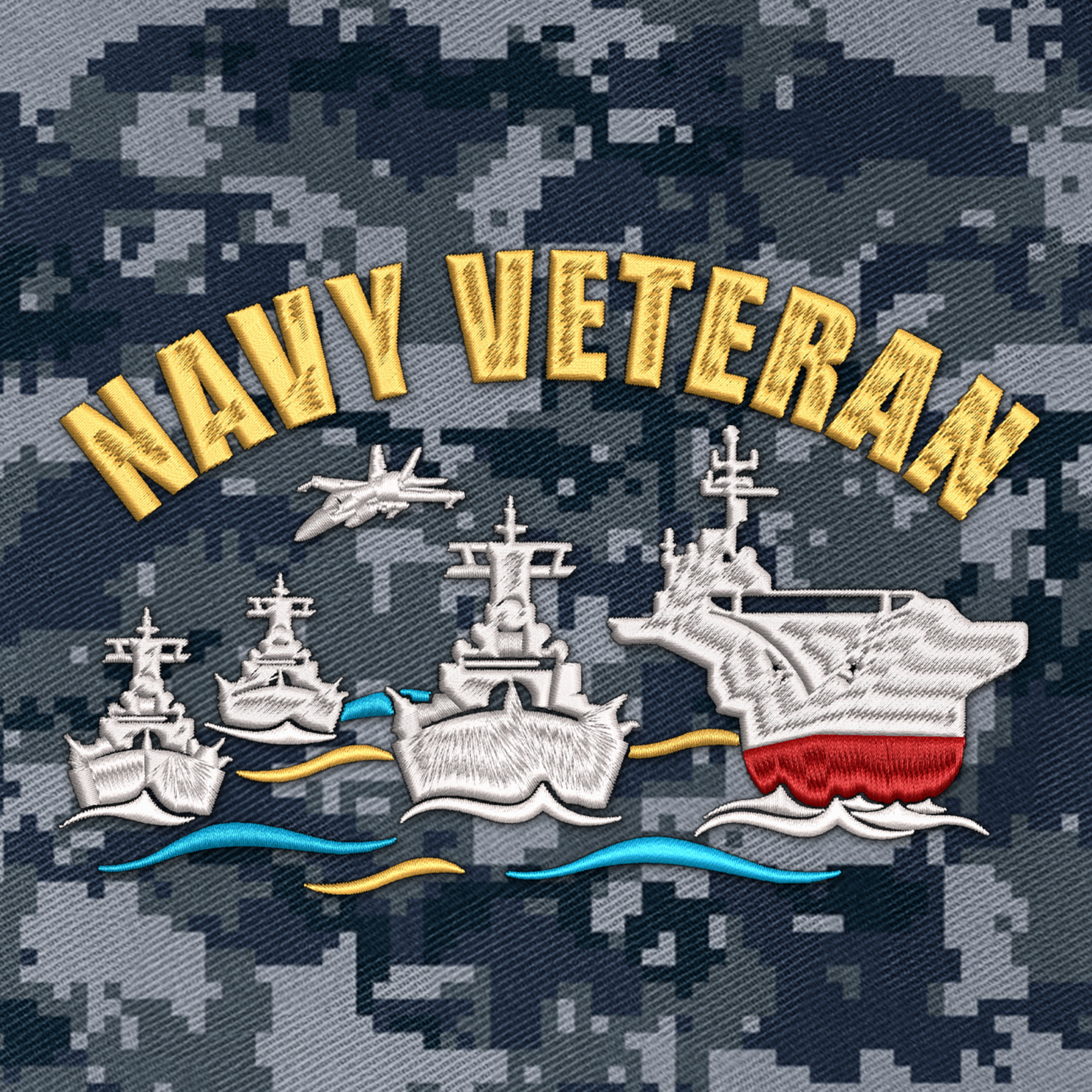 Navy Veteran Embroidered & Printed Cap