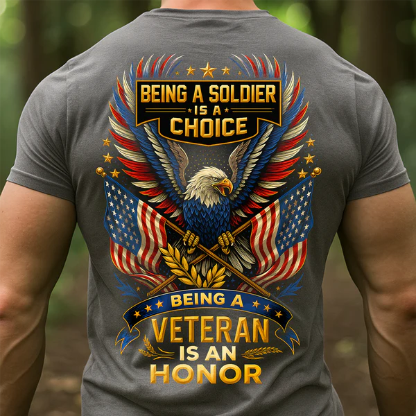 PATRIOTIC EAGLE TEE - BEING A VETERAN IS AN HONOR