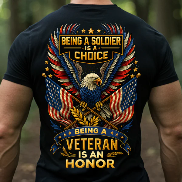 PATRIOTIC EAGLE TEE - BEING A VETERAN IS AN HONOR