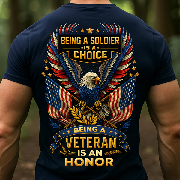 PATRIOTIC EAGLE TEE - BEING A VETERAN IS AN HONOR